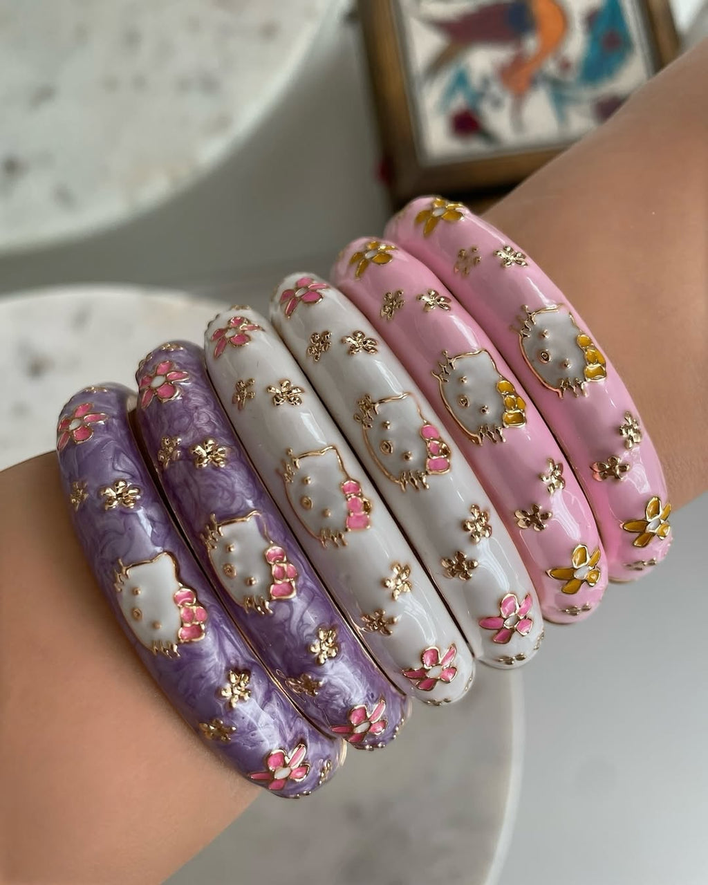 Kitty Charm Bangles