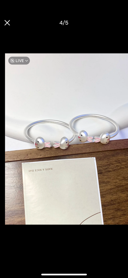 Bloomy Bunny Bangle Bracelet