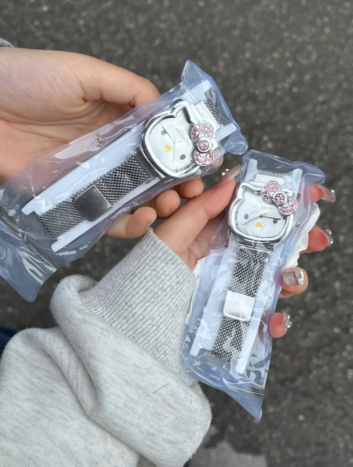 Silver Kitty Charm Watch