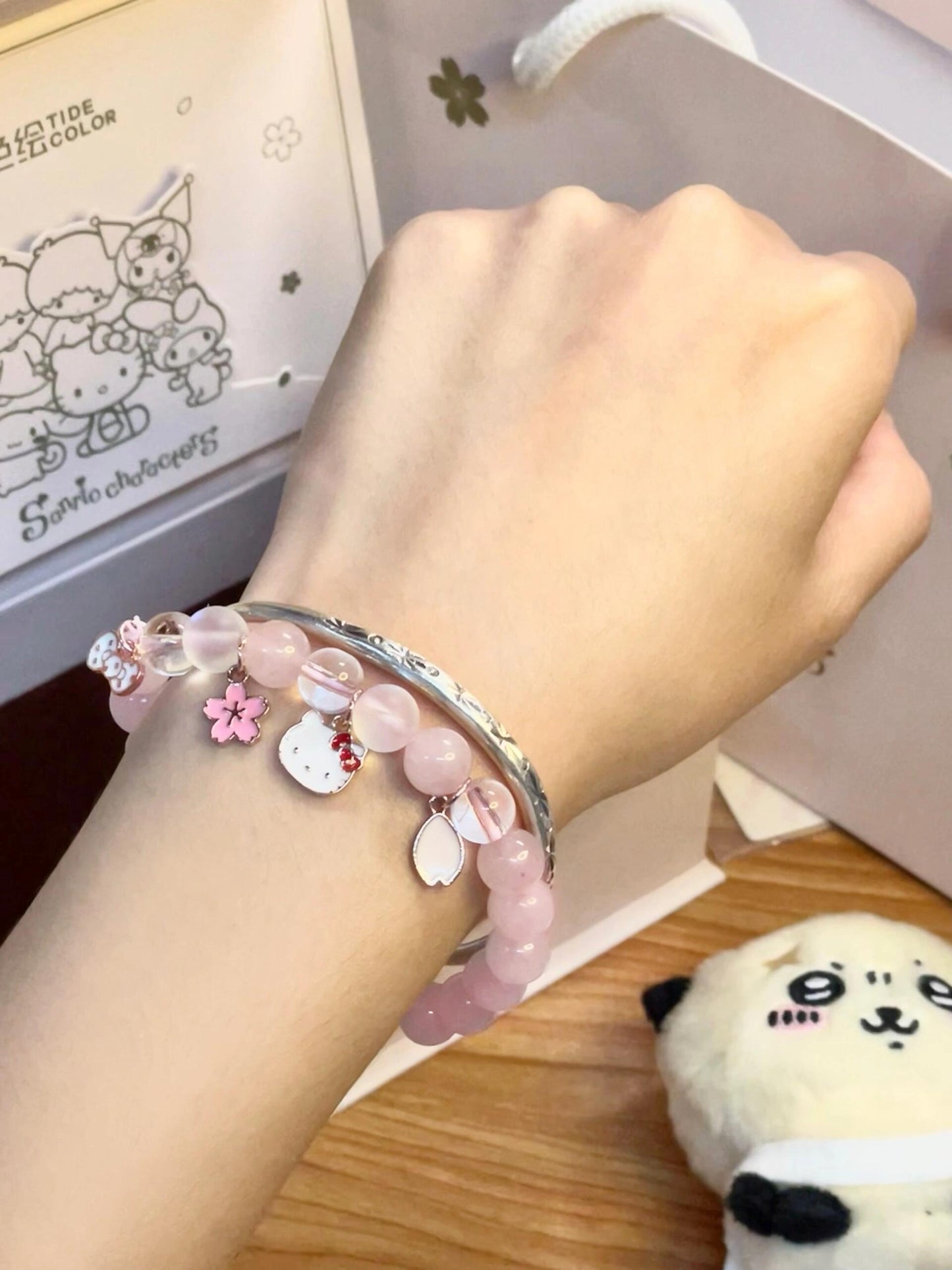 Kitty Beads Charm Bracelet