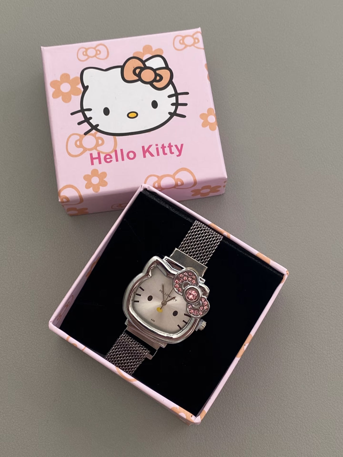 Silver Kitty Charm Watch