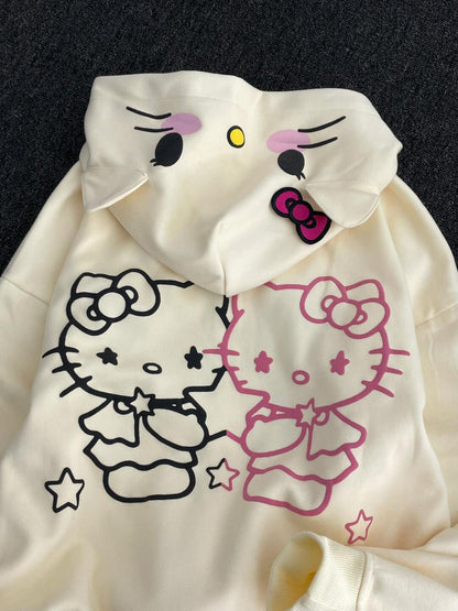 Starry Kitty Twins Hoodie