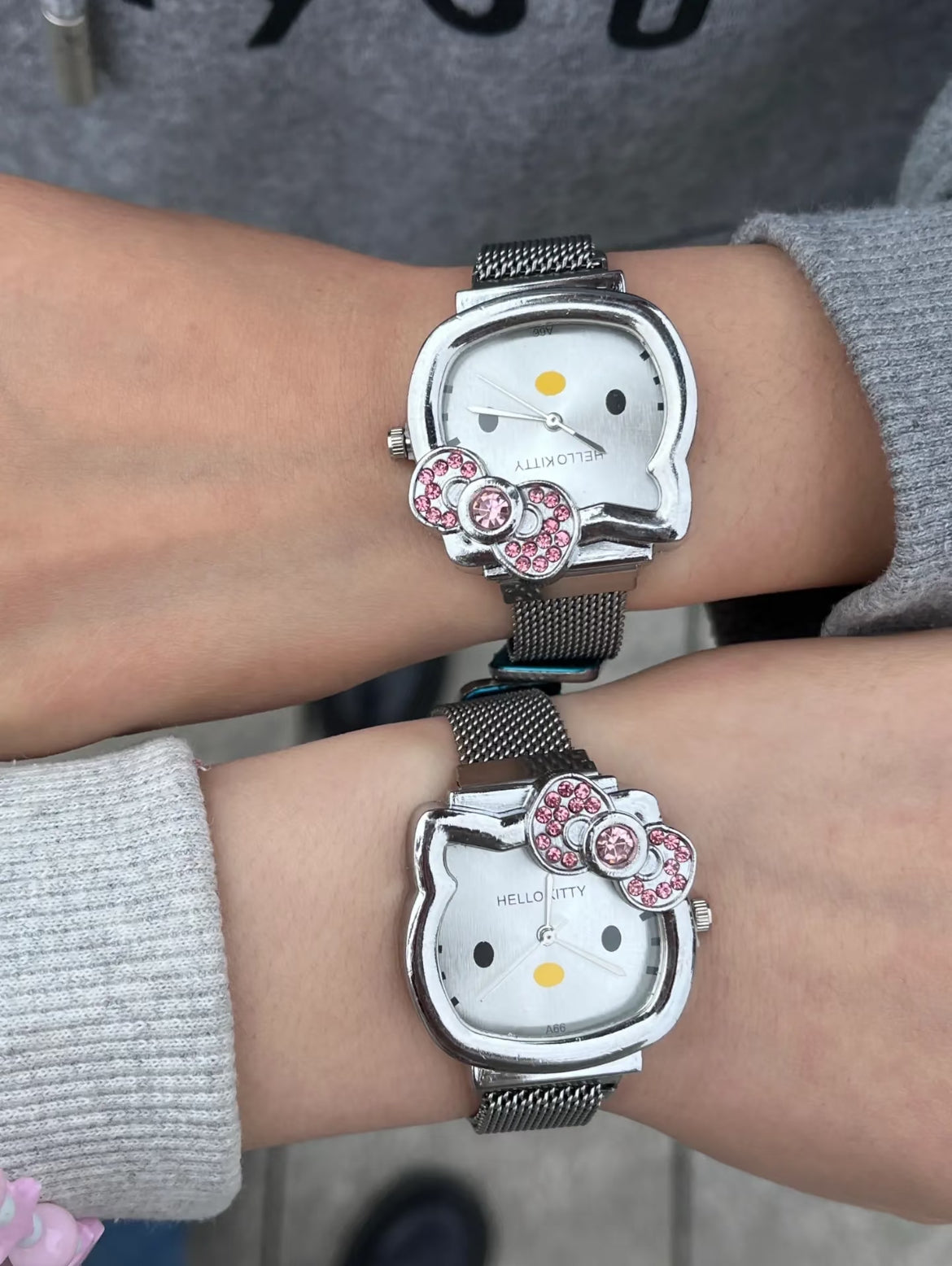 Silver Kitty Charm Watch