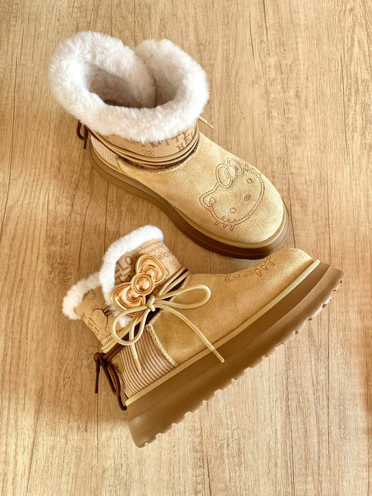 kitty Charm Fur Boots
