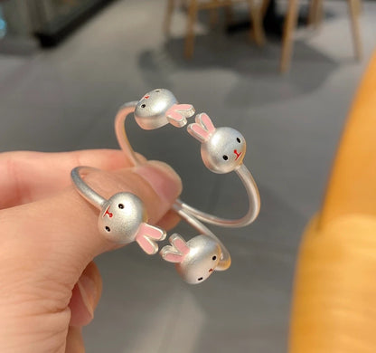 Bloomy Bunny Bangle Bracelet