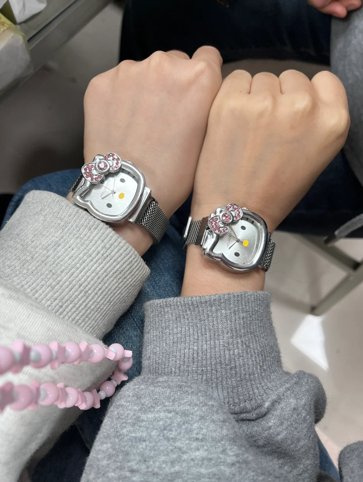 Silver Kitty Charm Watch