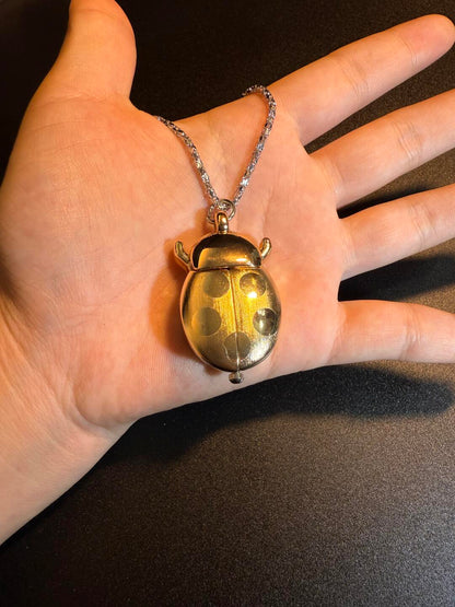 Ladybug Clock Necklace