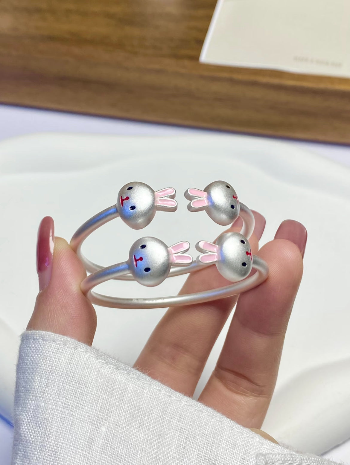 Bloomy Bunny Bangle Bracelet